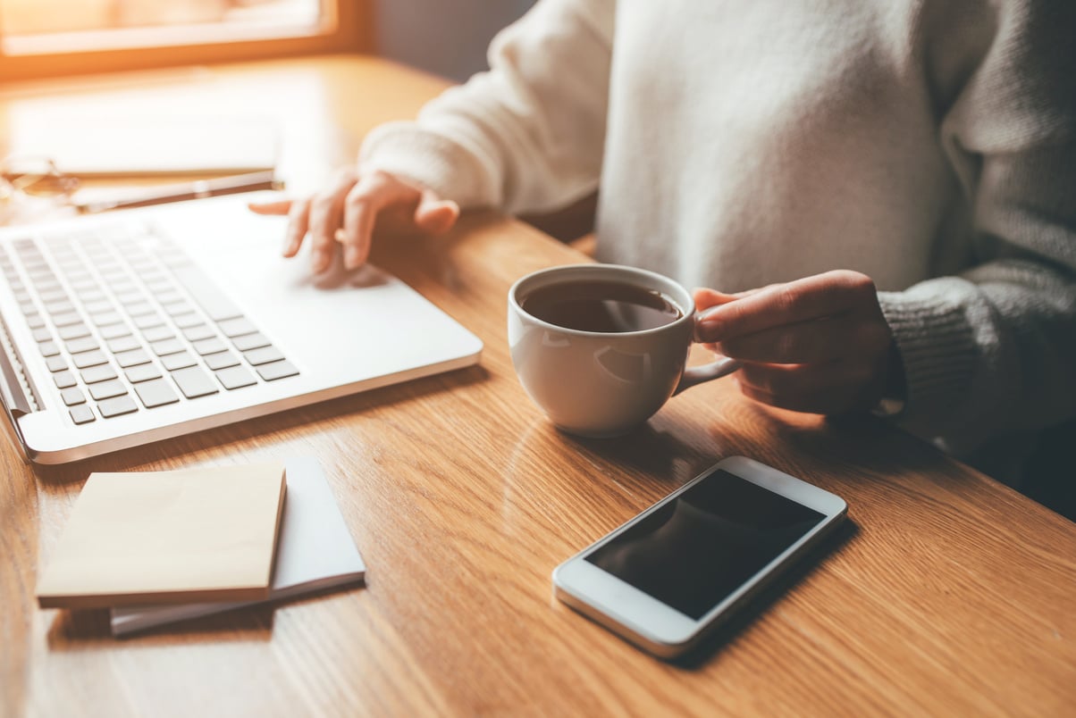 Woman Working from Home in Home Office